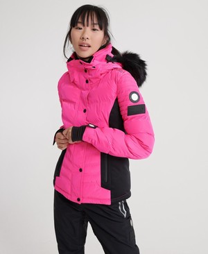 Superdry Luxe Snow Puffer Női Kabát Rózsaszín | GJTNE8623